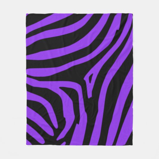 Paars Zebra Fleece Deken (Voorkant)