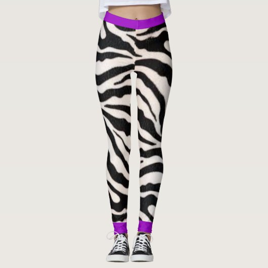 Paars Zebra Leggings (Voorkant)