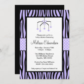 Paars Zebra mobiel Baby shower Kaart (Voorkant / Achterkant)