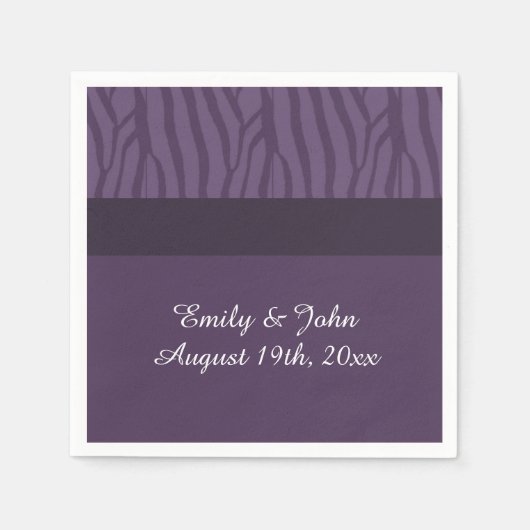 Paars Zebra Pattern Servetten (Voorkant)