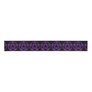 Paars Zebra Pentagram Grosgrain Lint