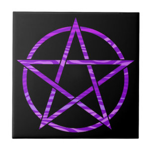 Paars Zebra Pentagram Tegeltje