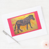 paars zebra rechthoekige sticker (Envelop)