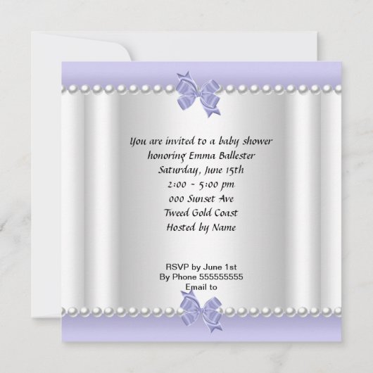 Paars Zebra van het Afrikaanse Baby shower Kaart (Achterkant)