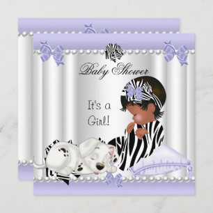 Paars Zebra van het Afrikaanse Baby shower Kaart