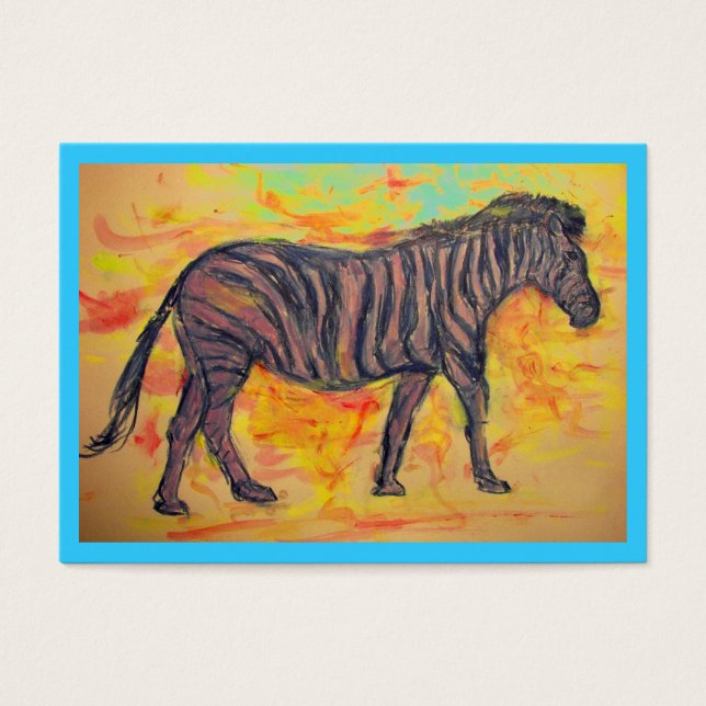paars zebra visitekaartjes (Voorkant)