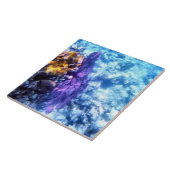 Paars Zee Fan Tile Tegeltje (Zijkant)