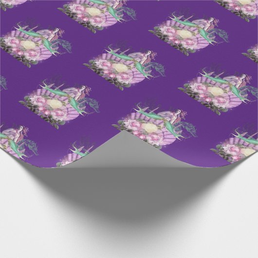  Paars Zee heks Patroon Cadeaupapier (Hoek)