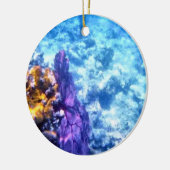 Paars Zee met gedateerde versiering Keramisch Ornament (Links)