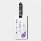 Paars Zee Shell Seashell Beach Ocean Vacation Bagagelabel (Achterkant verticaal)