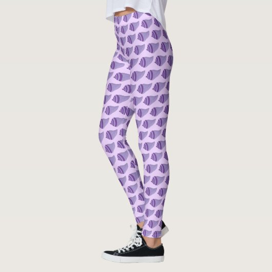 Paars Zee Shell Seashell Conch Ocean Beach Leggings (Links)