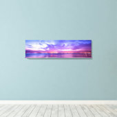 Paars Zee zonnereflectiespanoramisch canvas (Insitu (Houten vloer))