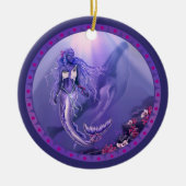 Paars zeemeerminnend keramisch ornament (Voorkant)