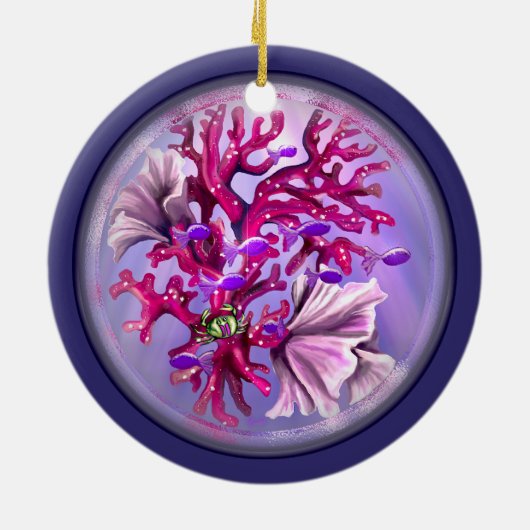 Paars zeemeerminnend keramisch ornament (Achterkant)