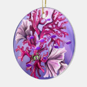 Paars zeemeerminnend keramisch ornament (Links)