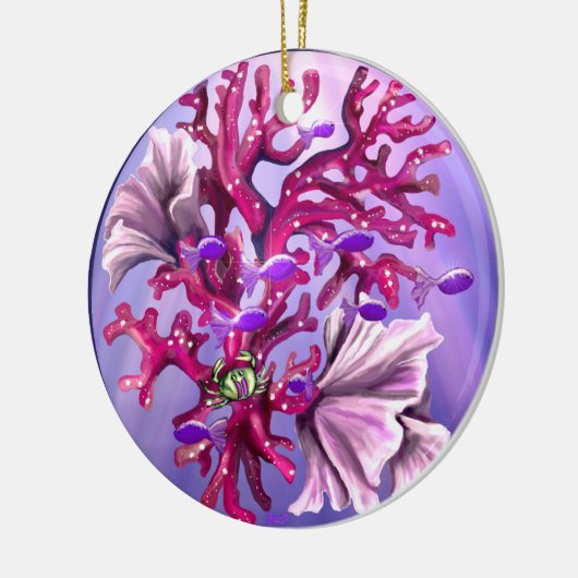 Paars zeemeerminnend keramisch ornament (Links)