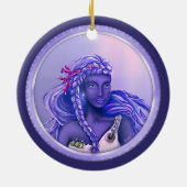 Paars zeemeerminnend keramisch ornament (Achterkant)