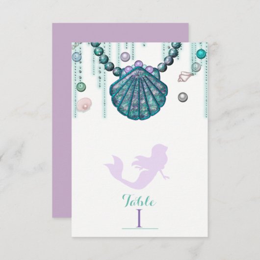 Paars zeemeerminnend stransplaat kaart (Voorkant / Achterkant)