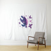 Paars - Zeeschildpad Vlinder T-Shirt Wandkleed (In Situ (horizontaal))