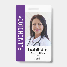 Paars ziekenhuis medewerker foto ID Badge