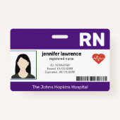 paars | Ziekenhuisarts Foto-ID Badge (Voorkant)