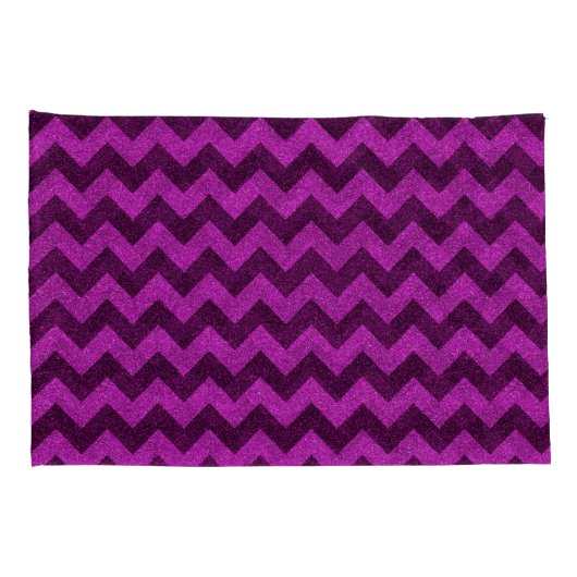 Paars Zig Zag Glitter Kussensloop (Achterkant-Rechts)