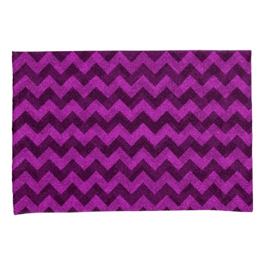 Paars Zig Zag Glitter Kussensloop (Voorkant-Rechts)