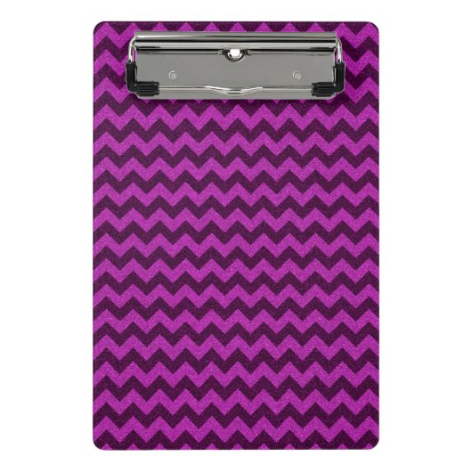 Paars Zig Zag Glitter Mini Klembord (Voorkant)