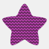 Paars Zig Zag Glitter Ster Sticker (Voorkant)