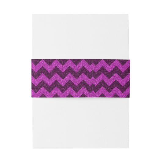 Paars Zig Zag Glitter Uitnodigingen Wikkel (Achterkant Voorbeeld)