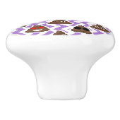 Paars Zig Zagged Poop Emoji Pattern Keramische Knop (Zijkant)