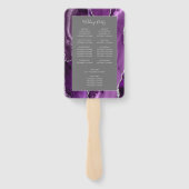 Paars Zilver Agate Grijs Huwelijksprogramma Handwaaier (Achterkant)