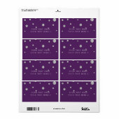 Paars & Zilver Modern Stippen Feestpakket Label (Full Sheet)