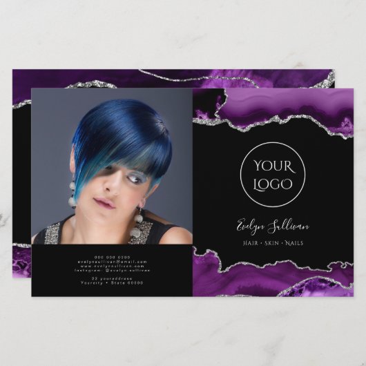 paars zilveragaat bivoudig brochure (Voorkant / Achterkant)