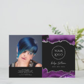 paars zilveragaat bivoudig brochure (Staand voorkant)