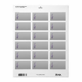 Paars, zilveren Floral, Butterfly-adreslabel Etiket (Full Sheet)