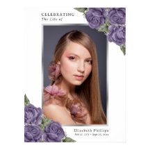 Paars zilveren foto-herdenkingsbord voor een uitva