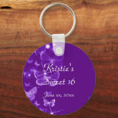 Paars, zoete zestien, feestelijk Sleutelhanger (Voorkant)