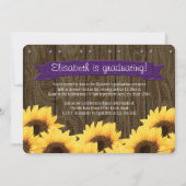 Paars Zonnebloem Afstuderen Aankondiging (Achterkant)