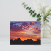 Paars Zonsondergang Landschap Briefkaart (Staand voorkant)