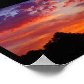 Paars Zonsondergang Landschap Poster (Hoek)