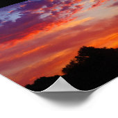 Paars Zonsondergang Landschap Poster (Hoek)