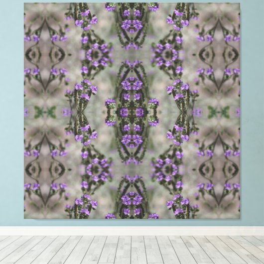 Paars Zout Heliotrope Wildflower Patroon Canvas Afdruk (Insitu (Houten vloer))