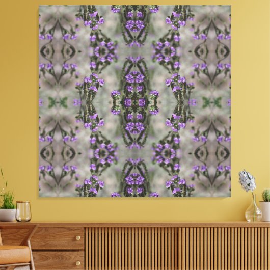 Paars Zout Heliotrope Wildflower Patroon Canvas Afdruk (Insitu (Woonkamer))