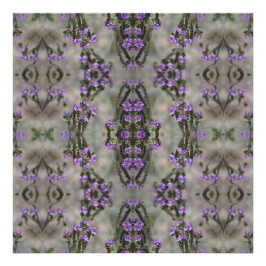 Paars Zout Heliotrope Wildflower Patroon Foto Afdruk (Voorkant)