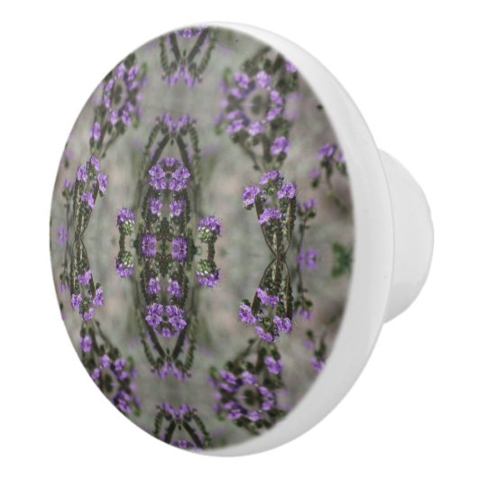 Paars Zout Heliotrope Wildflower Patroon Keramische Knop (Rechts)