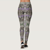 Paars Zout Heliotrope Wildflower Patroon Leggings (Achterkant)