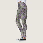 Paars Zout Heliotrope Wildflower Patroon Leggings (Links)