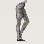 Paars Zout Heliotrope Wildflower Patroon Leggings (Rechts)