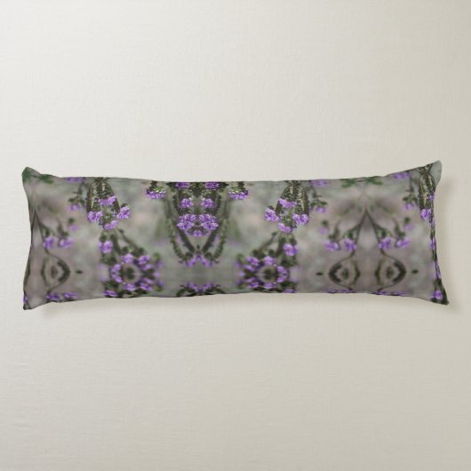 Paars Zout Heliotrope Wildflower Patroon Lichaamskussen (Achterkant)